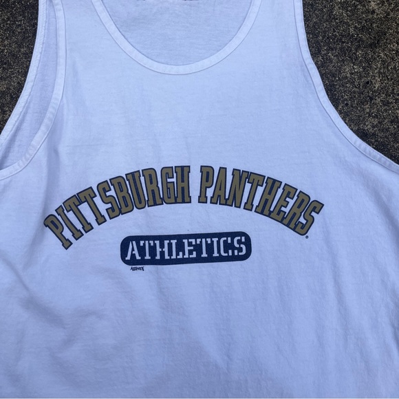 Men’s White 2000s Pittsburgh Panthers Athletic Tank Top Size XL Used - Picture 2 of 5